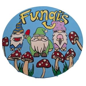 FUNGI'S Colorful Gnome and Mushroom Art Canvas 10'